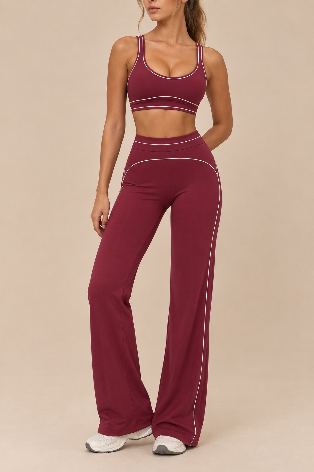 Belleora Vera™ – Conjunto Deportivo de Top y Pantalón Wide Leg