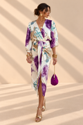 Belleora Aurelia™ – Vestido Midi Cruzado Estampado