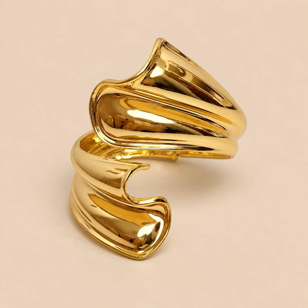 Belleora Aura™ – Brazalete Escultural Metálico