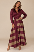 Paula™ | Vestido camisero a rayas con cinturón