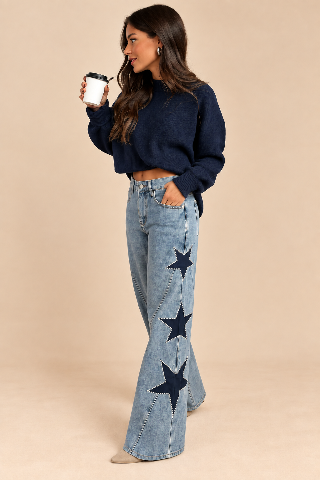 Belleora Star™ | Jeans rectos con estrellas