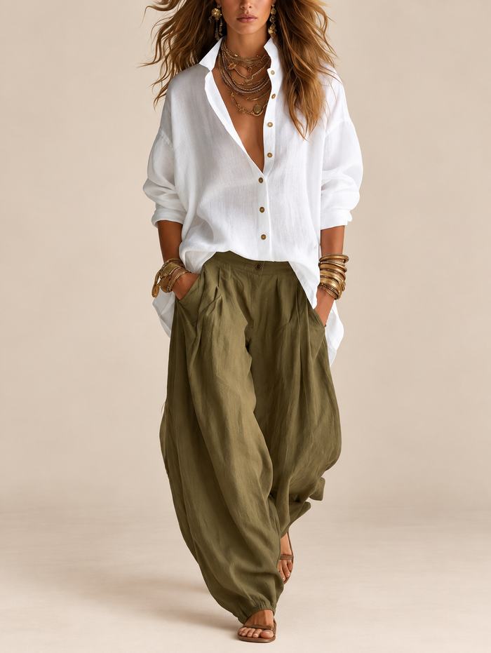 Belleora Alejandra™ – Conjunto de Camisa y Pantalón Balloon
