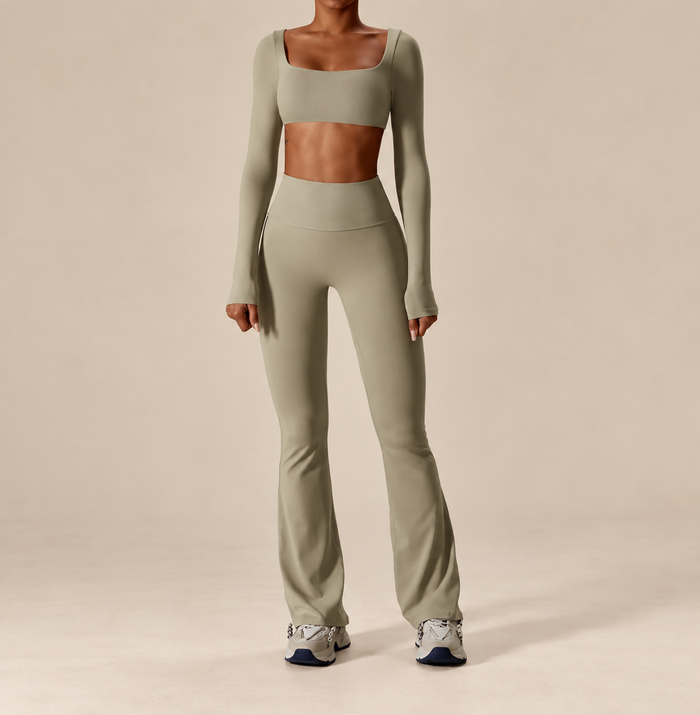 Belleora Rena™ – Conjunto Deportivo de Top y Pantalón Flare