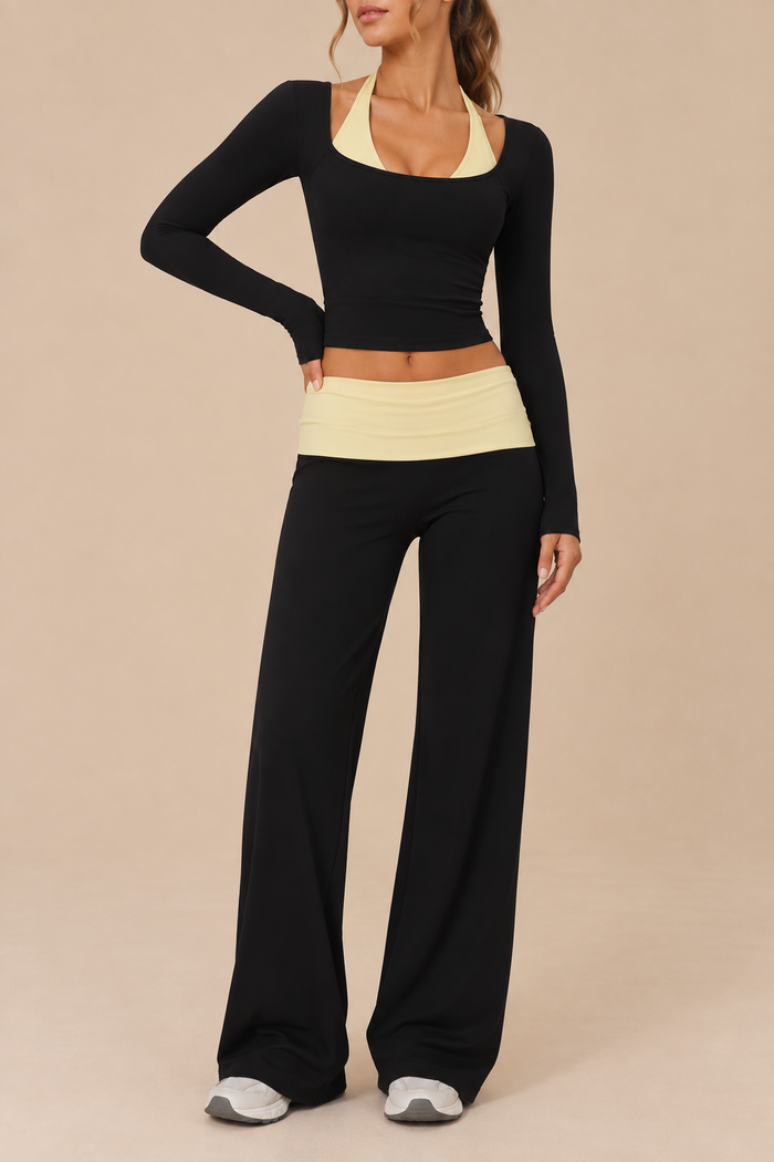 Belleora Riana™ – Conjunto Deportivo de Top y Pantalón Wide Leg