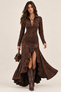 Belleora Mar™ – Vestido Largo de Volantes