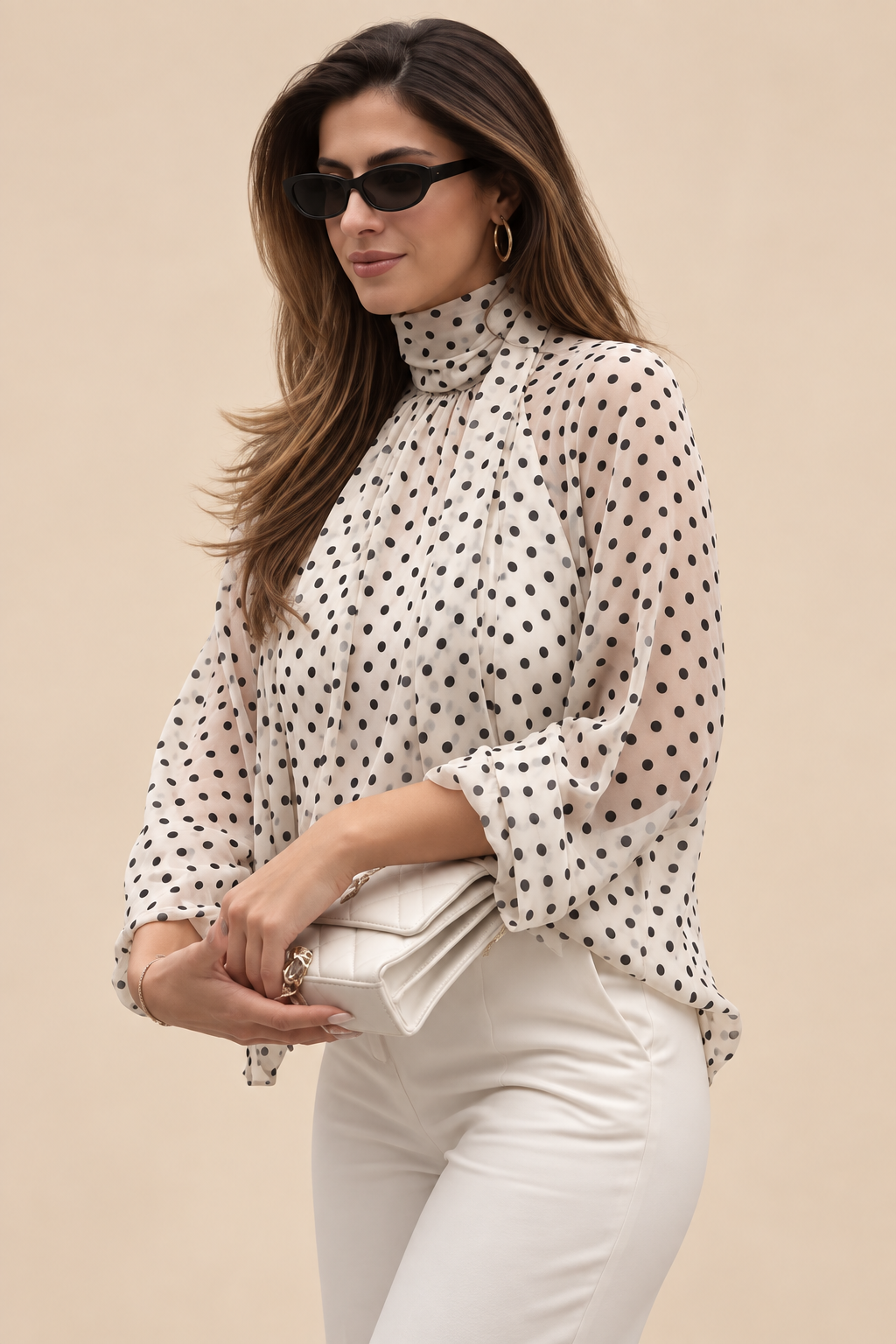 Belleora Princesa™ – Blusa de Lunares con Lazo