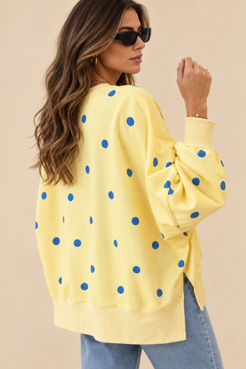Belleora Sole™ – Sudadera Oversize de Lunares