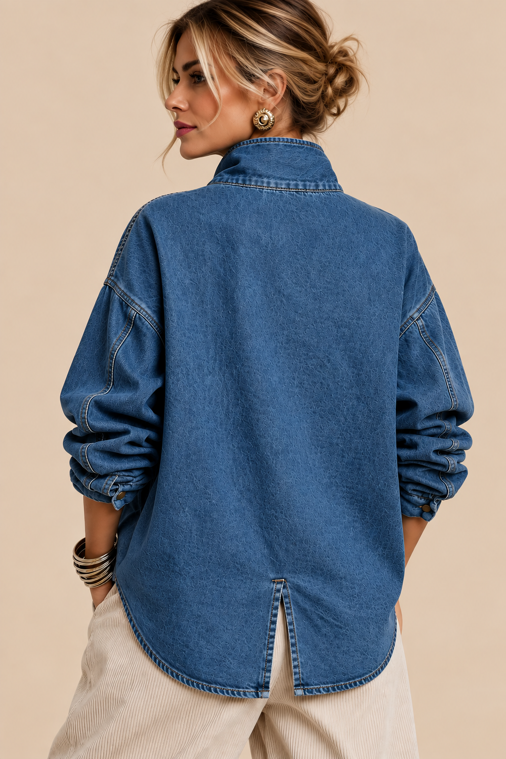Belleora Bea™ – Sobrecamisa Denim Asimétrica