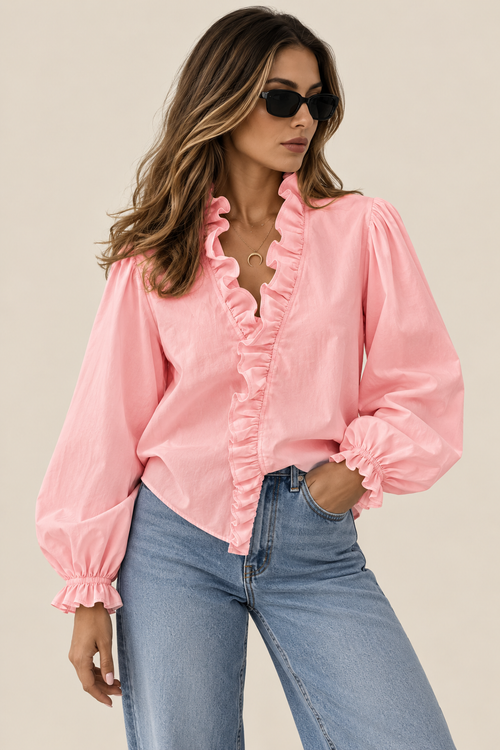 Belleora Angeline™ – Blusa Fruncida con Escote en V