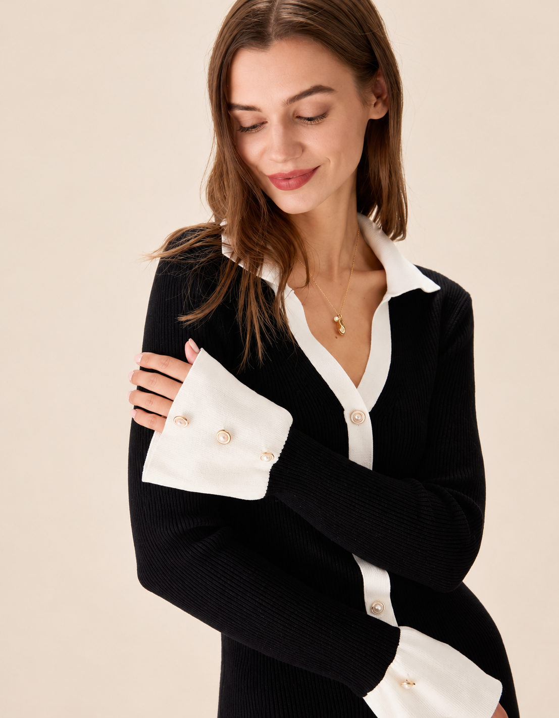 Belleora Nora™ – Vestido Jersey con Mangas Acampanadas