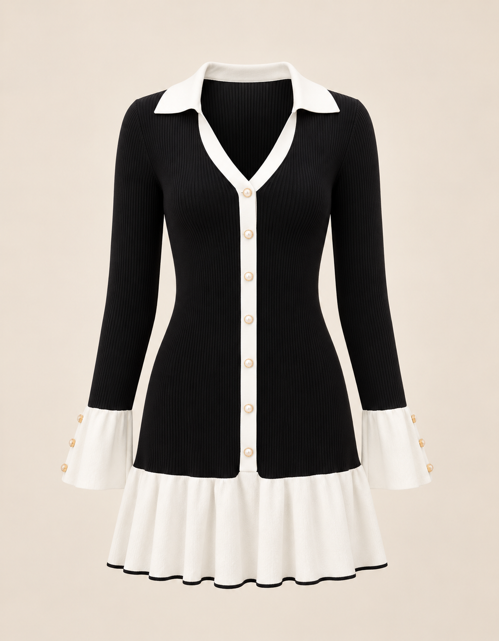 Belleora Nora™ – Vestido Jersey con Mangas Acampanadas
