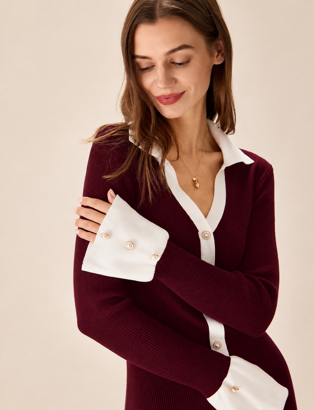 Belleora Nora™ – Vestido Jersey con Mangas Acampanadas