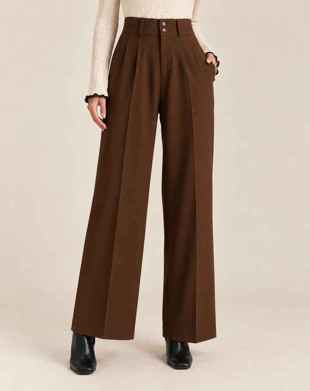 Belleora Lucía™ – Pantalón Recto con Bolsillos Laterales