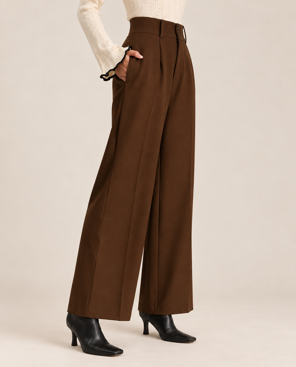 Belleora Lucía™ – Pantalón Recto con Bolsillos Laterales