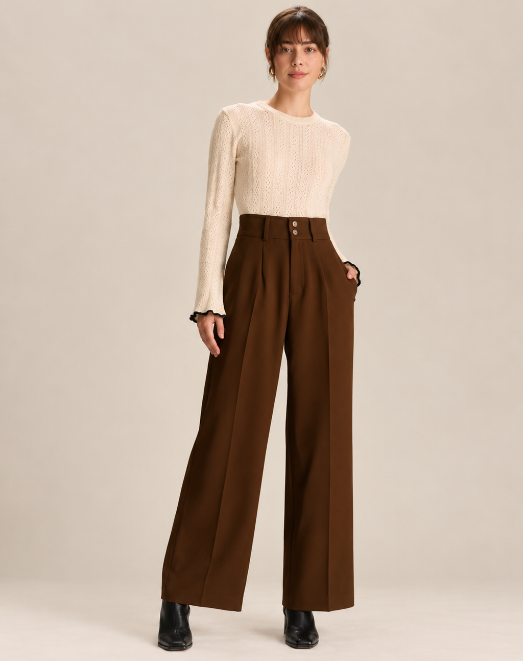 Belleora Lucía™ – Pantalón Recto con Bolsillos Laterales