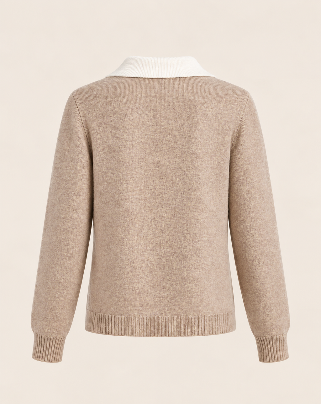 Belleora Alma™ – Jersey de Punto Caqui con Detalles en Contraste