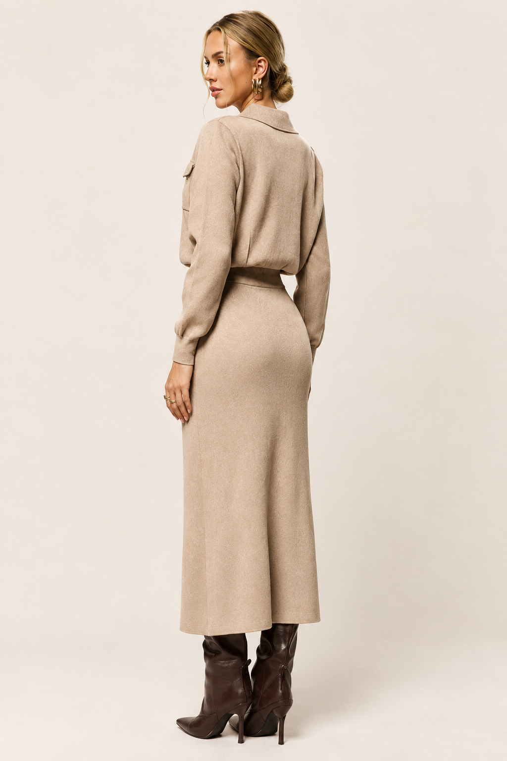 Belleora Monica™ – Conjunto de Punto con Top y Falda Maxi