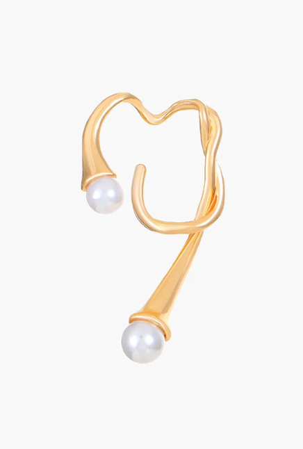 Belleora Perle™ – Pendiente Curvo con Perla